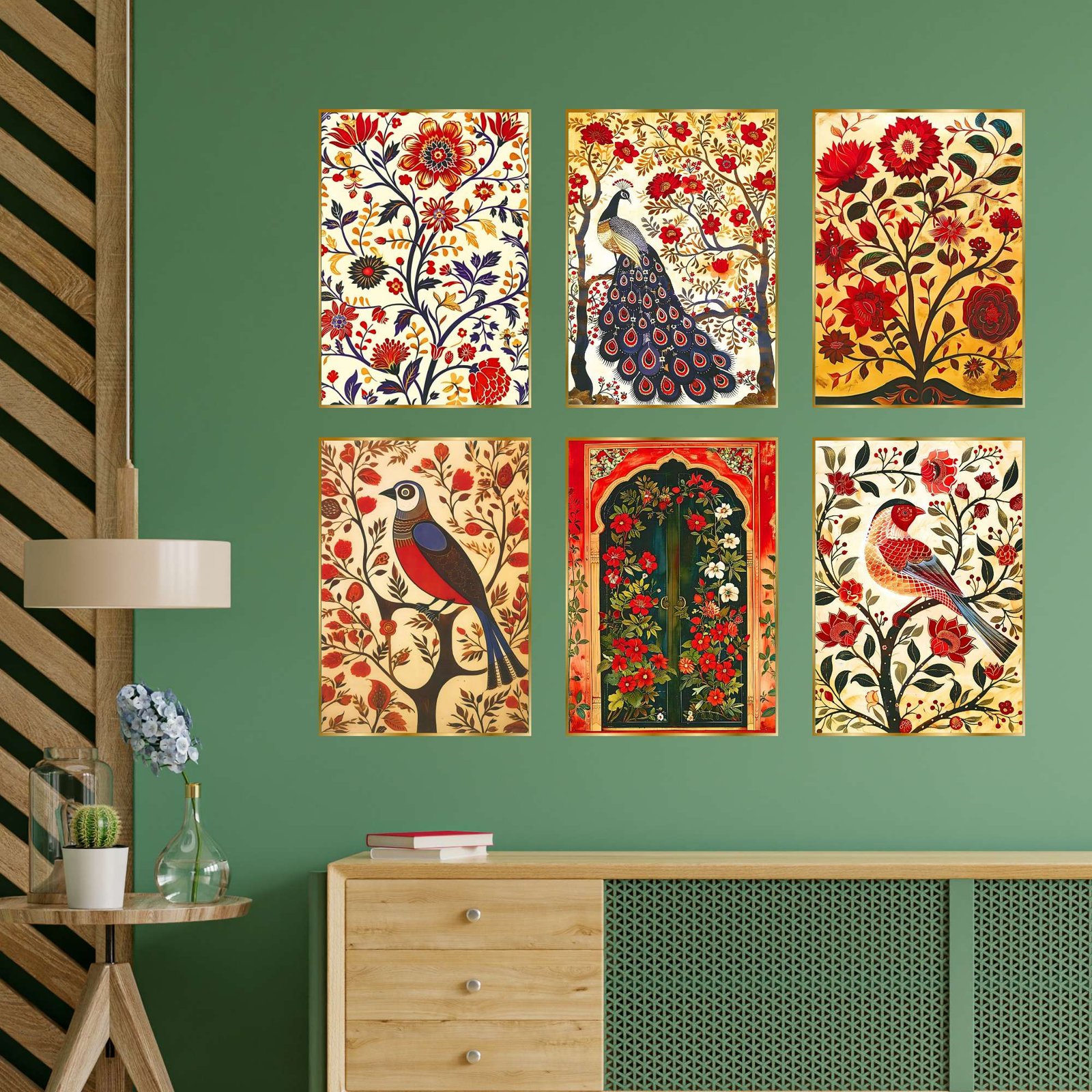 Set of Six Wall Paintings for Wall Dacoration Golden Framed Wall Paintings for Living Room & Bedroom Wall Art for Home Decoration & Office Wall Décor (13x10 inch CH-GD6-9) - Image 3