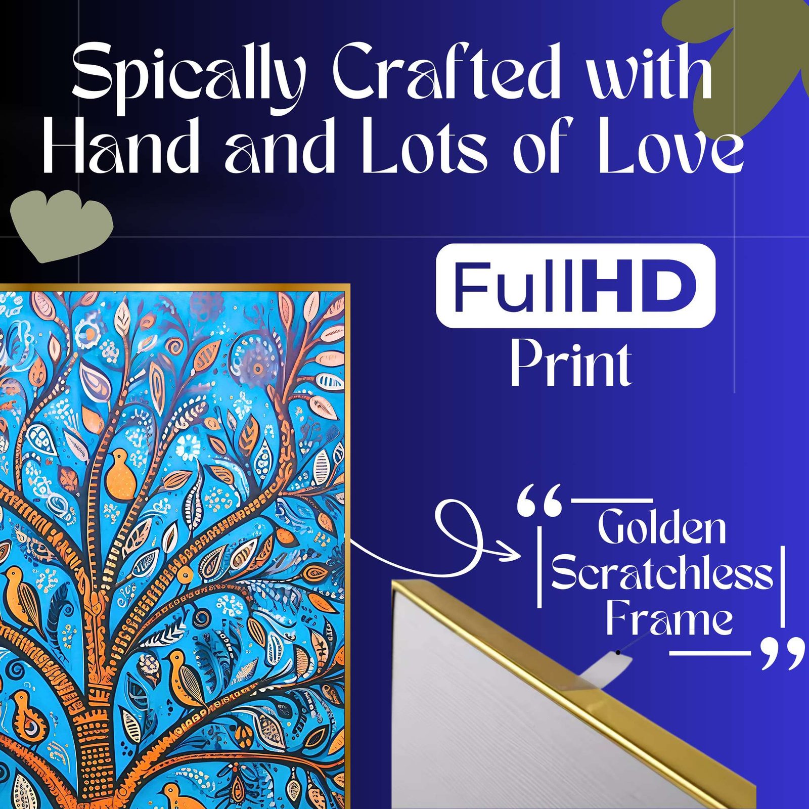 Set of Four Wall Paintings for Wall Dacoration Golden Framed Wall Paintings for Living Room & Bedroom Wall Art for Home Decoration & Office Wall Décor (13x10 inch CH-GD4-2) - Image 2